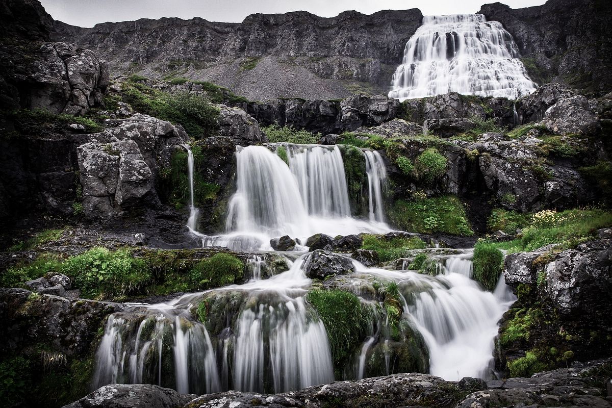 Dynjandi-Wasserfall in den Westfjorden Islands