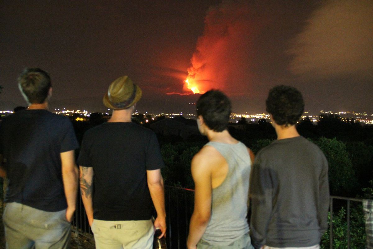 Mt Etna erupting